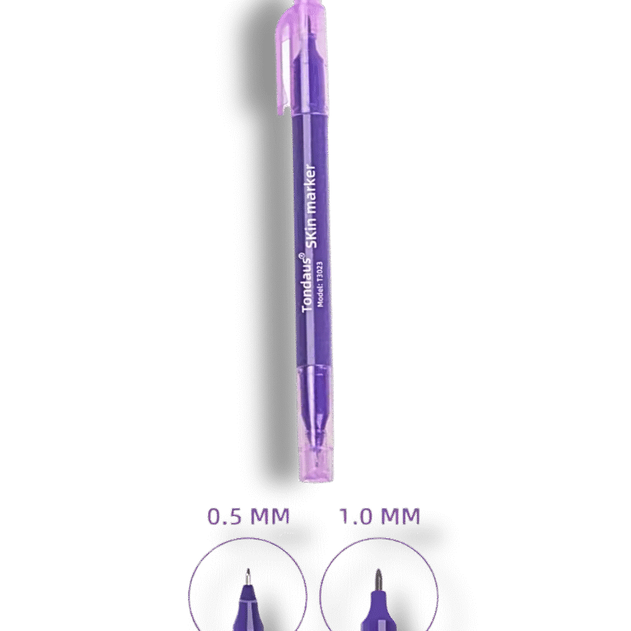 עט שרטוט דו צדדי לגבות/איפור קבוע עמיד במיוחד +סרגל מדידה